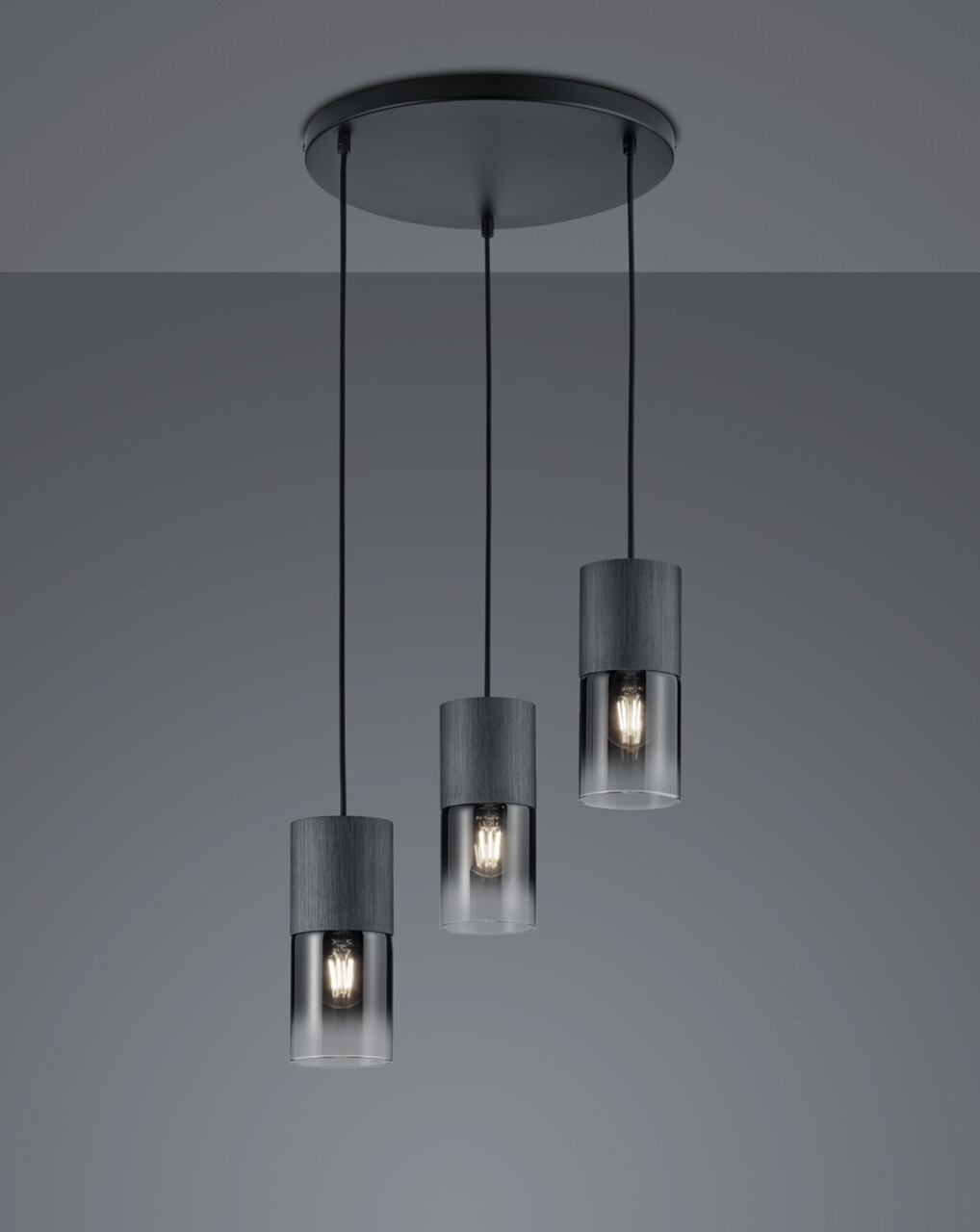 Lustra Robin, TRIO, 37x150 cm, 28W, 3x E27, metal, negru mat - imagine 4